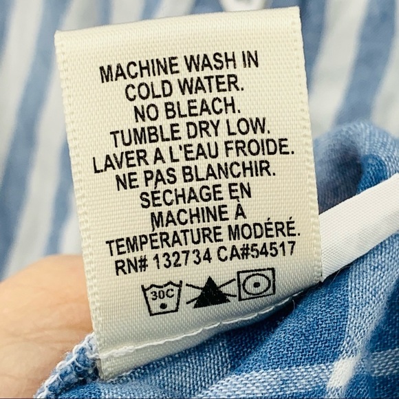 Bella Dahl Off Shoulder Button Front Pinstripe Marina Wash - Picture 5 of 10